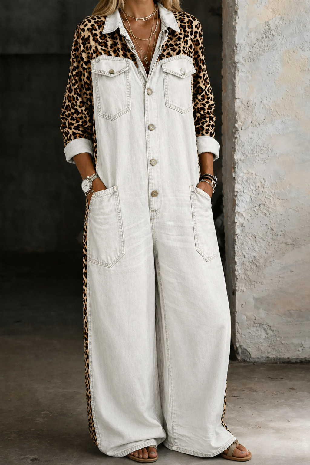 Amanda | One-Piece Shirt-Style Jumpsuit