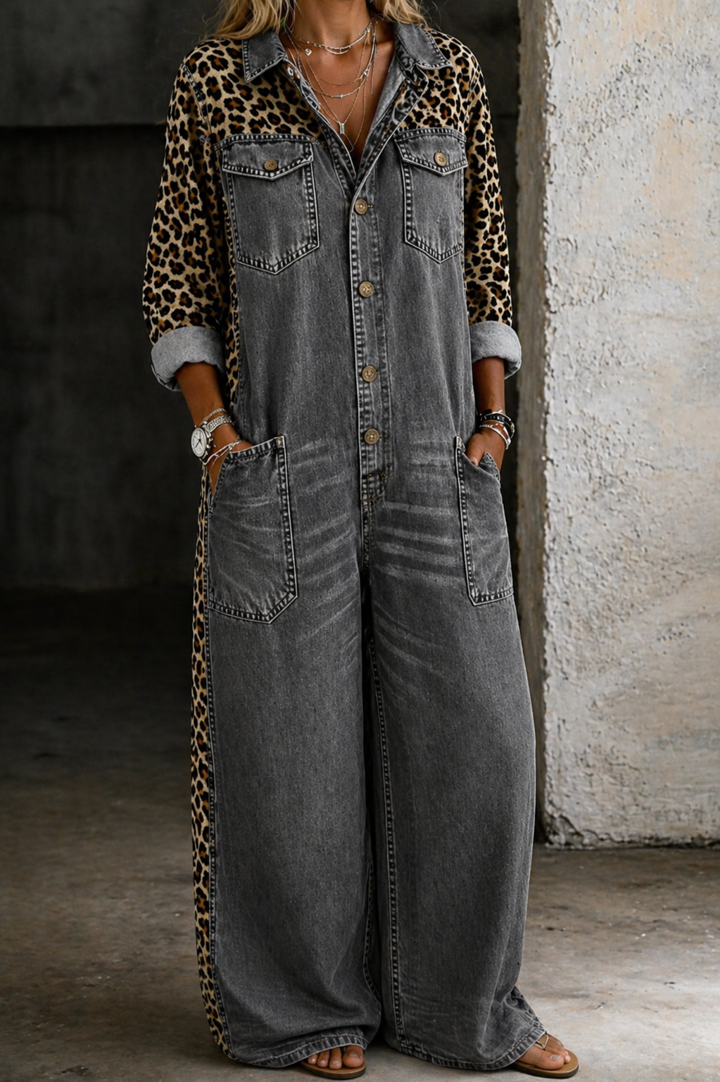 Amanda | One-Piece Shirt-Style Jumpsuit
