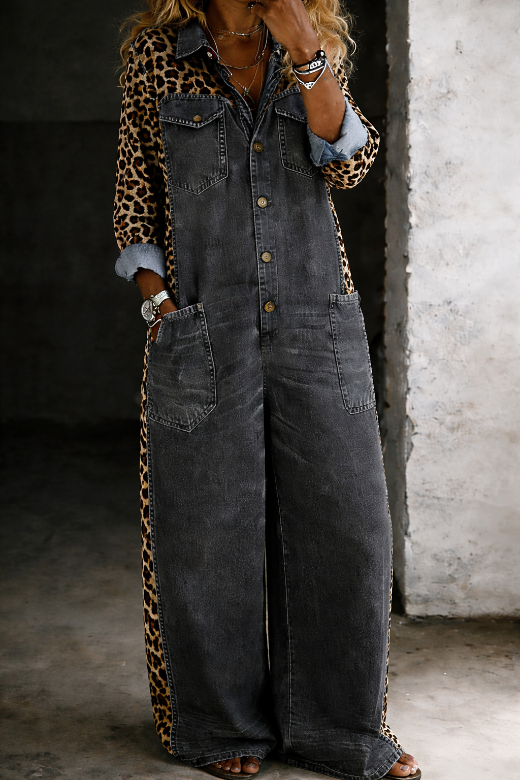 Amanda | One-Piece Shirt-Style Jumpsuit
