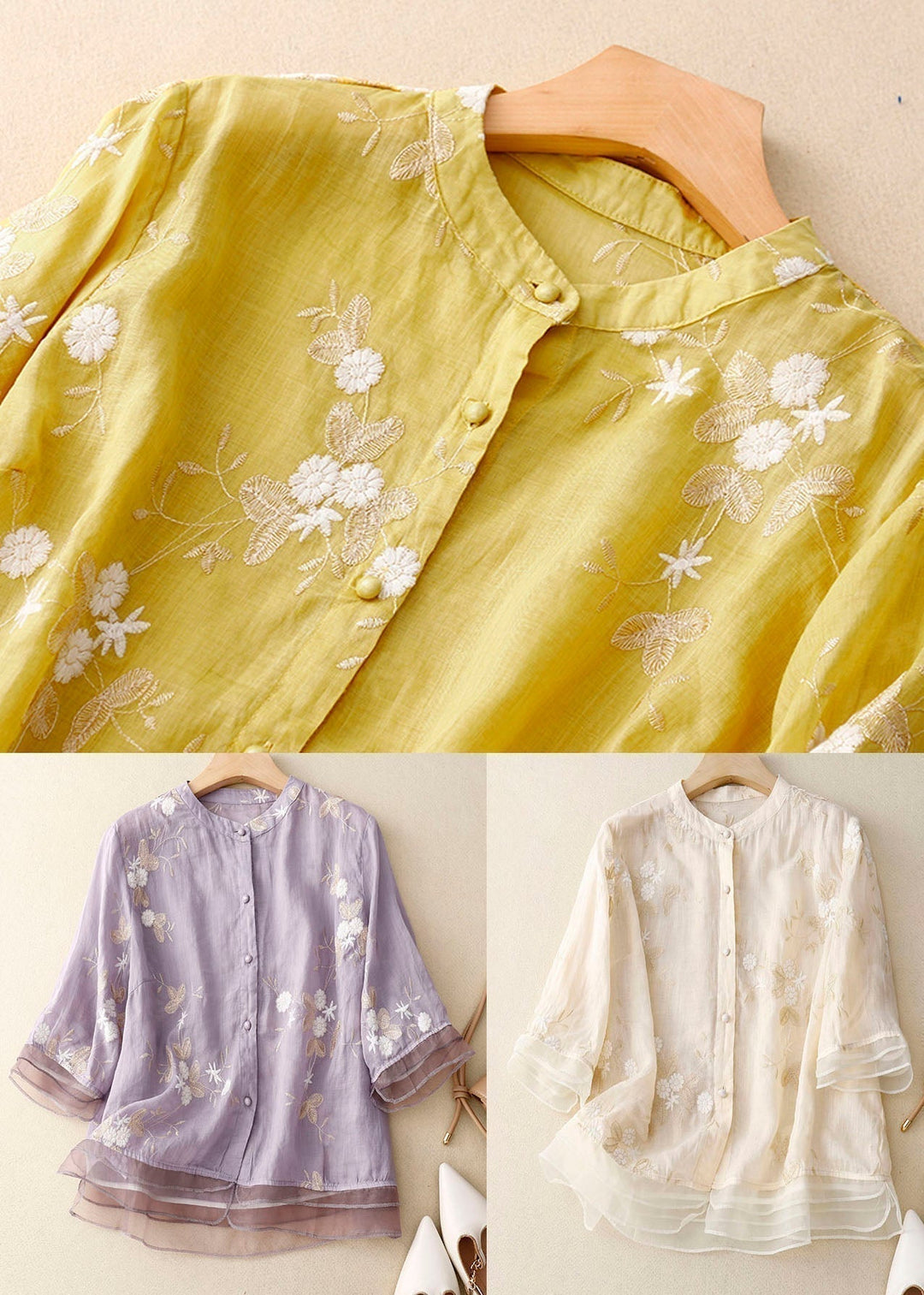 Courtney™ | Chic Blouse with Floral Accents