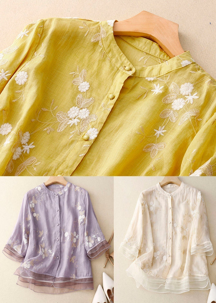 Courtney™ | Chic Blouse with Floral Accents
