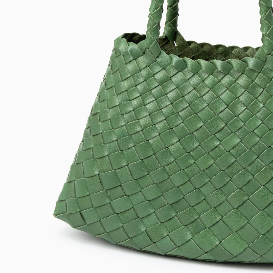Vera | Woven Women's Handbag Made of Genuine Leather with Double Handles – Large Everyday Bag