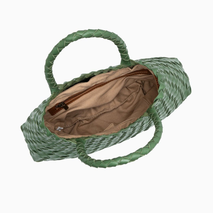 Vera | Woven Women's Handbag Made of Genuine Leather with Double Handles – Large Everyday Bag