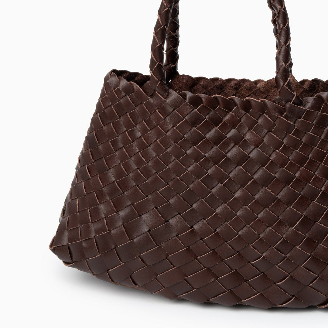 Vera | Woven Women's Handbag Made of Genuine Leather with Double Handles – Large Everyday Bag