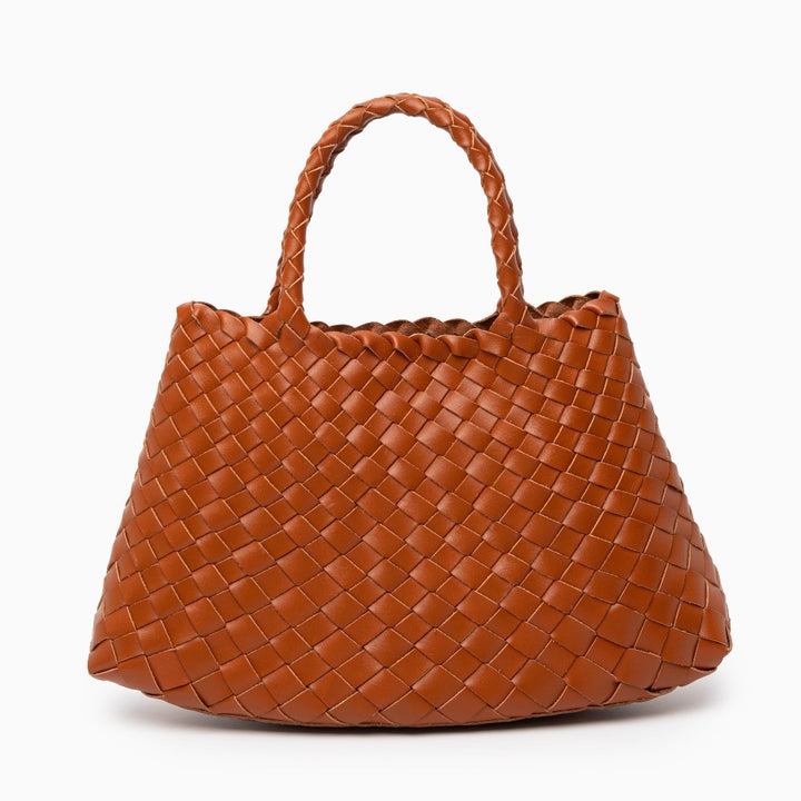 Vera | Woven Women's Handbag Made of Genuine Leather with Double Handles – Large Everyday Bag