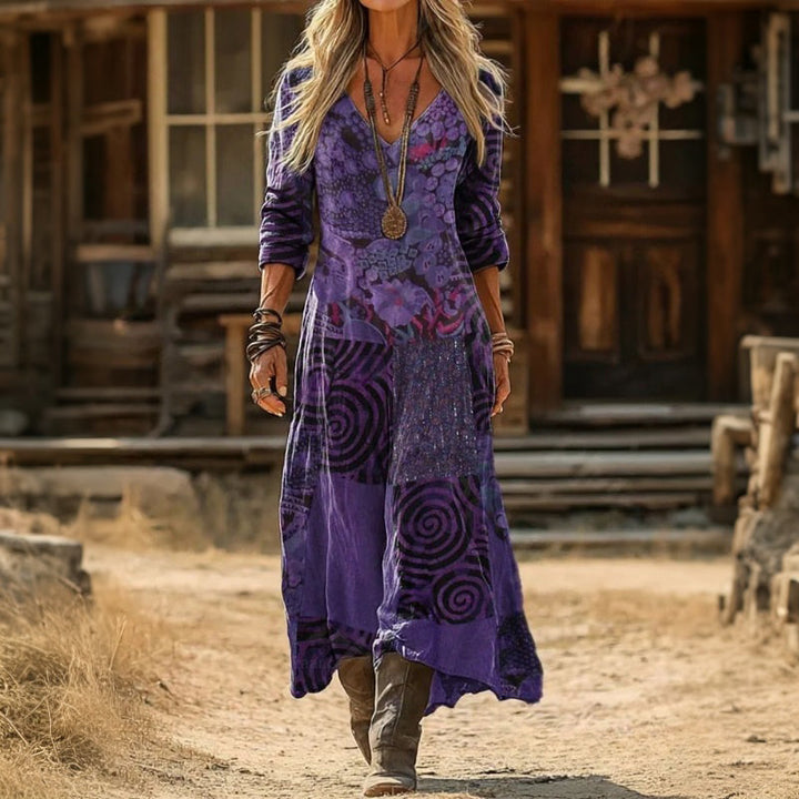 Mathilde | Purple Long Sleeve Casual Dress