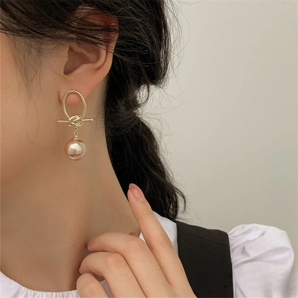 Thelly | Golden Pearl Hoop Earrings
