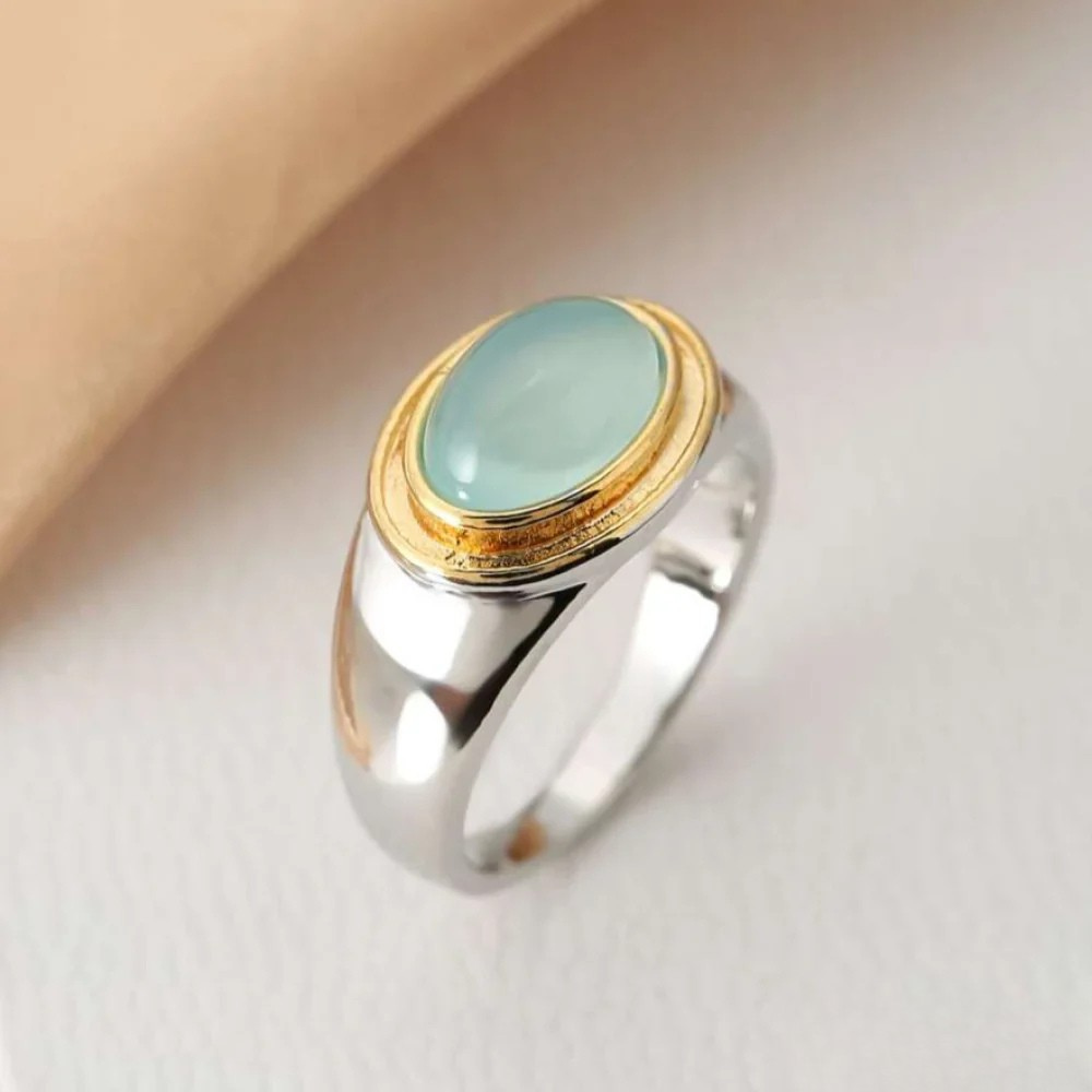 Holly | Retro Green Moonstone Ring