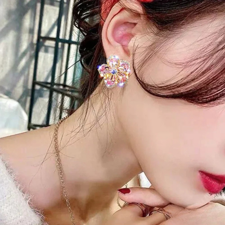 Edna | Sterling Silver Earrings with Colorful Zirconia