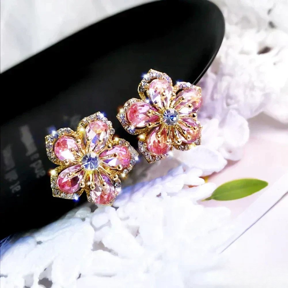Edna | Sterling Silver Earrings with Colorful Zirconia