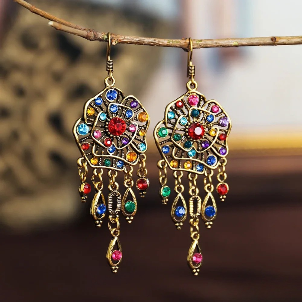 Camille | Retro Colorful Mandala Earrings