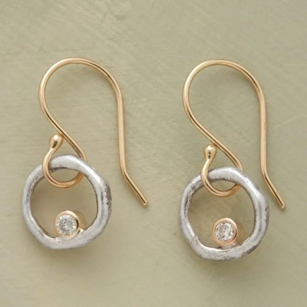 Kathryn | Vintage Gold and Silver Zirconia Stud Earrings