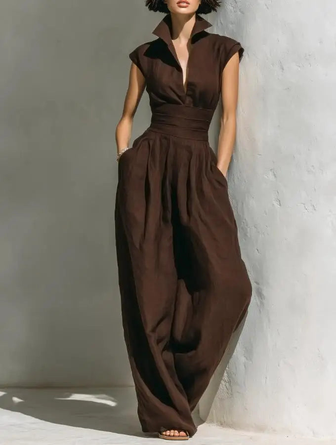 Bianca | High-Waist Wide-Leg Sleeveless Jumpsuit