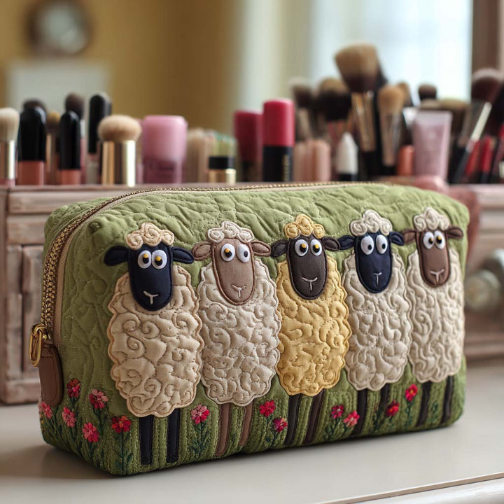 Kaia | Meadow Sheep Quilted Cosmetic Bag