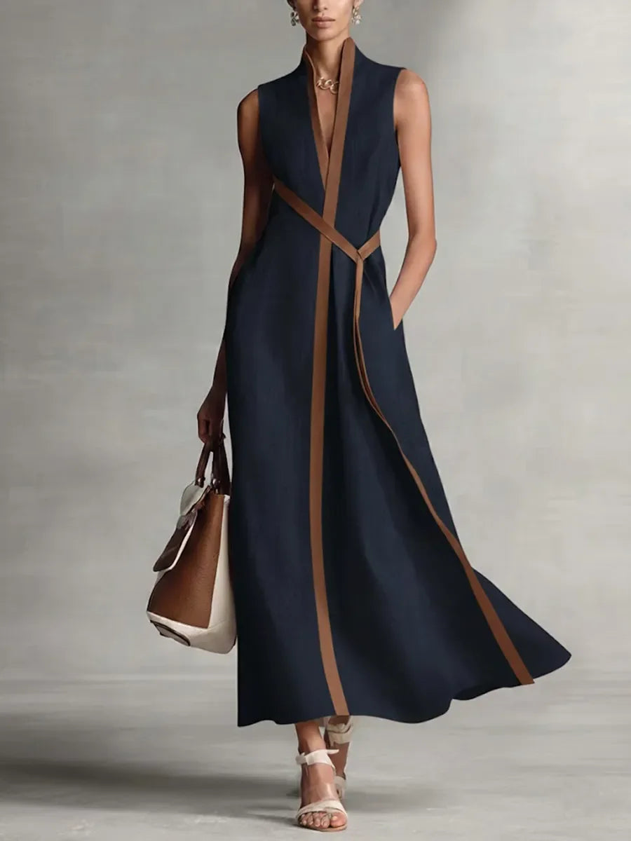 Camille | Wrap V-Neck Belted Maxi Dress