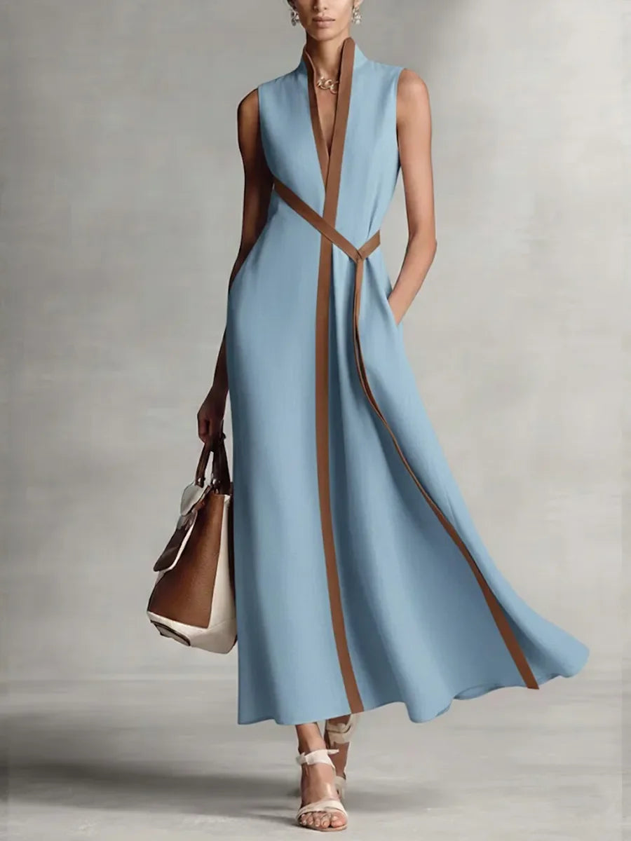 Camille | Wrap V-Neck Belted Maxi Dress