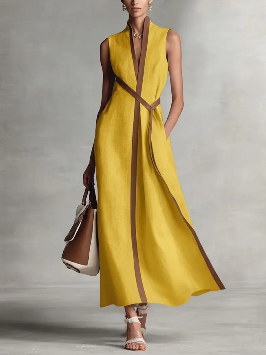 Camille | Wrap V-Neck Belted Maxi Dress