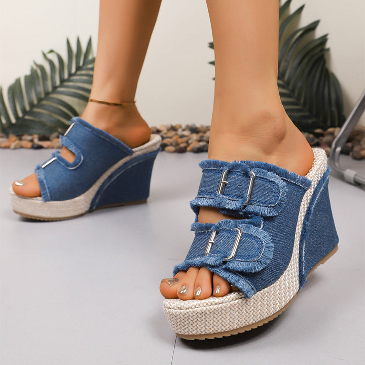 Atelier | Wedge Sandals with Frayed Edge