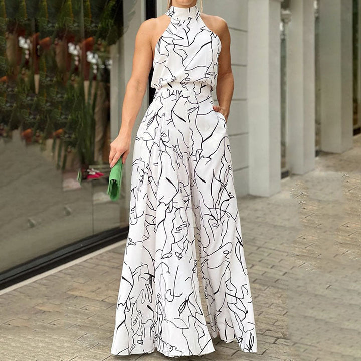 Quinn™ | Elegant Wide Leg Neck Tie Sleeveless Summer Jumpsuit