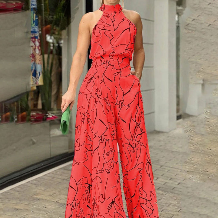 Quinn™ | Elegant Wide Leg Neck Tie Sleeveless Summer Jumpsuit