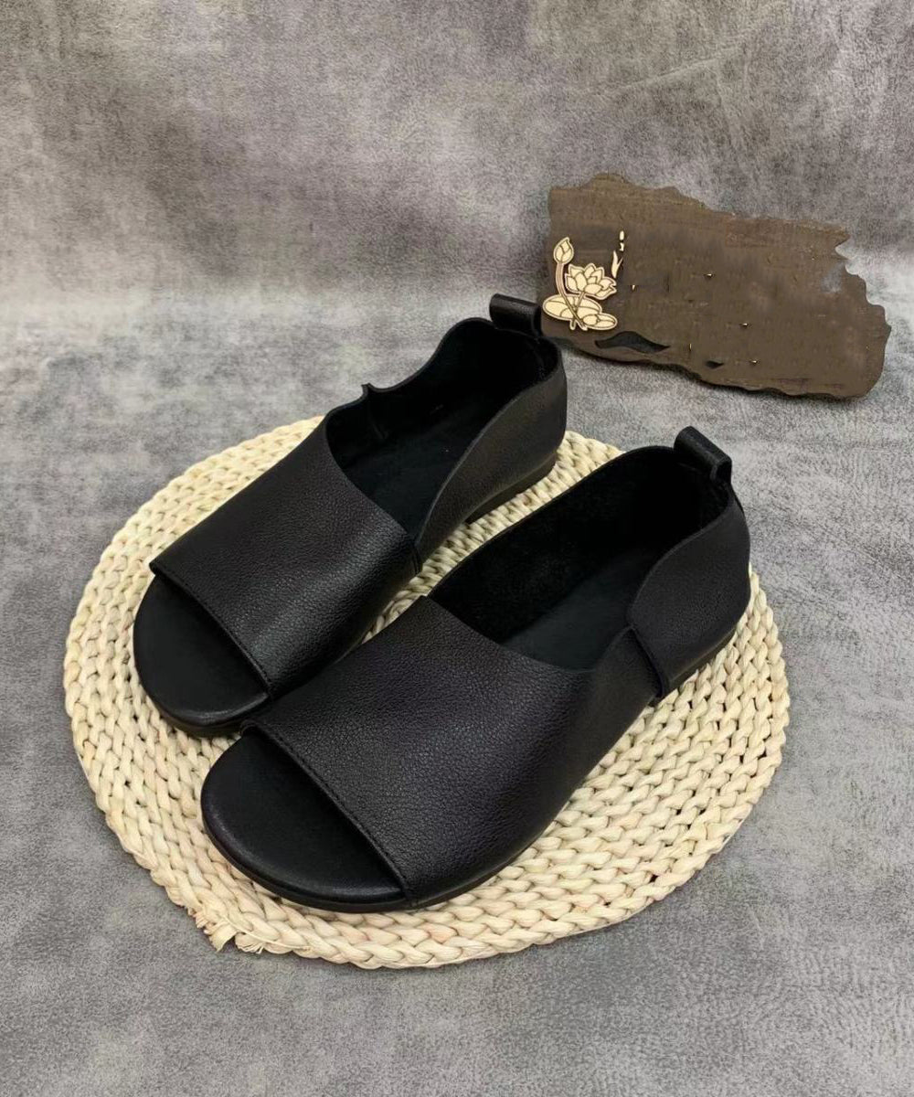Brora | Minimalist Open Toe Slip-On Ballet Flats