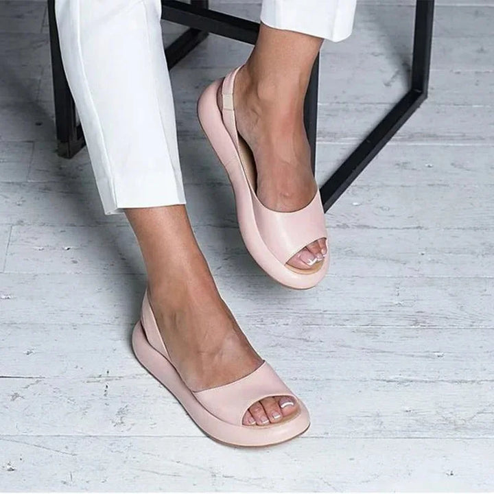 Gight | Open Toe Platform Flats
