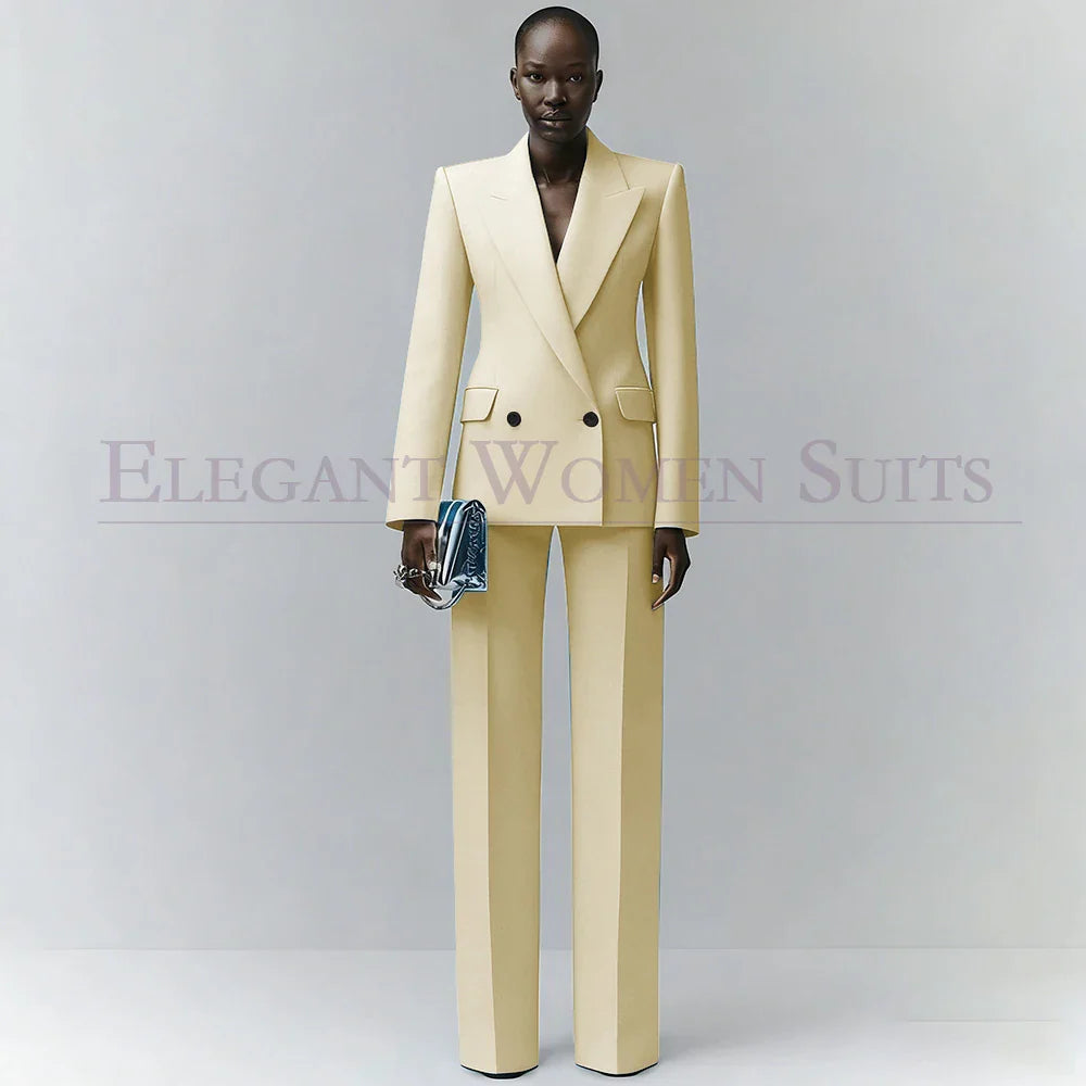 Marina | Double-Breasted Blue Office Blazer Suit