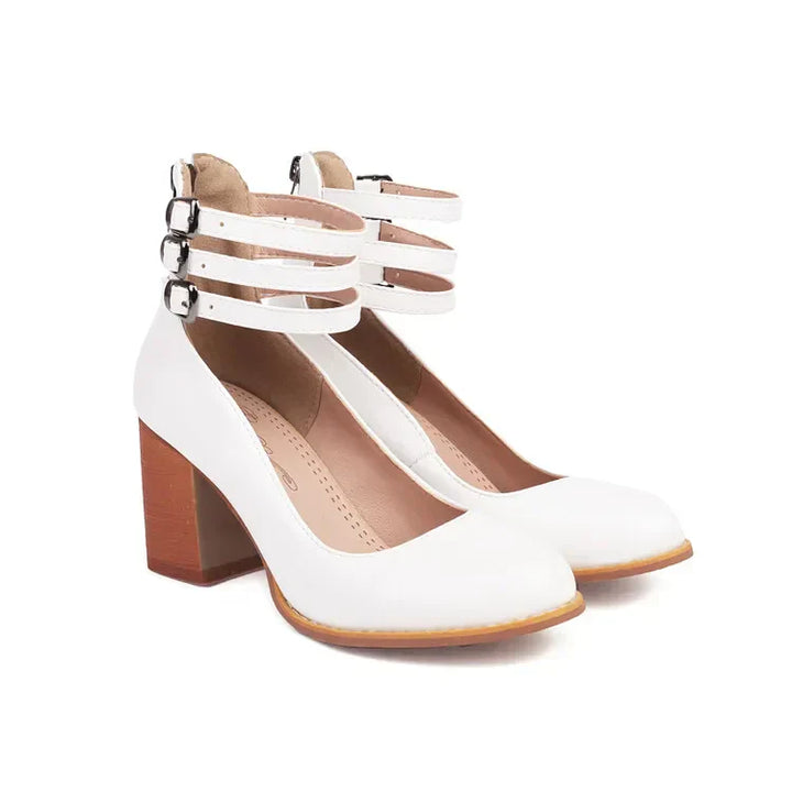 Aurelia | Premium Leather Block Heel Pump