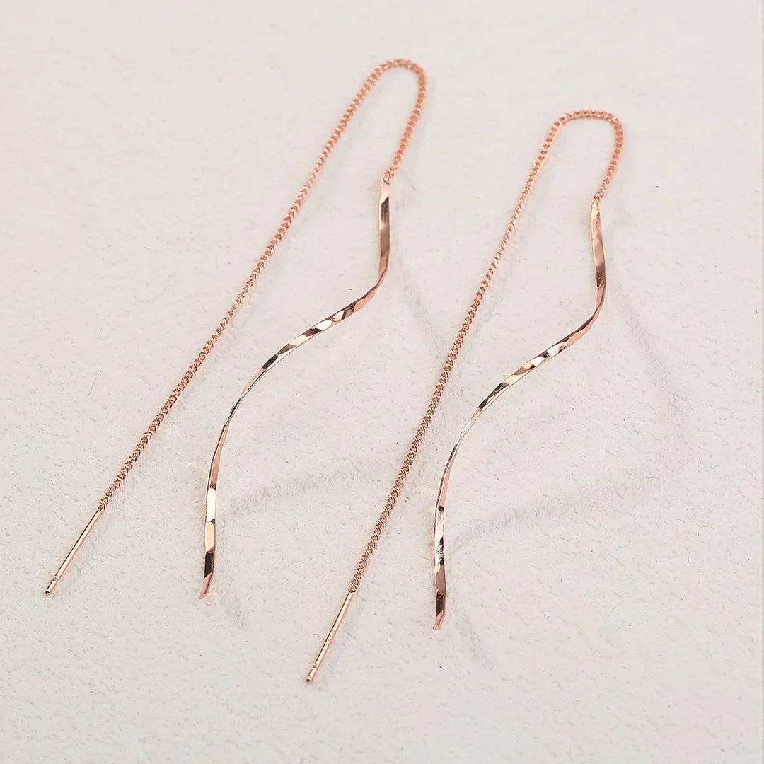 Jema | Long Earrings with Wavy Design