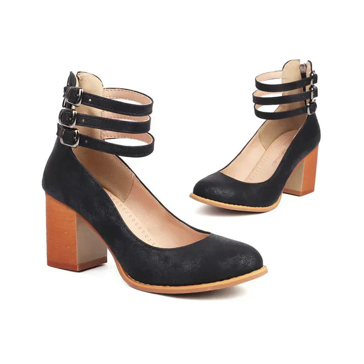 Aurelia | Premium Leather Block Heel Pump