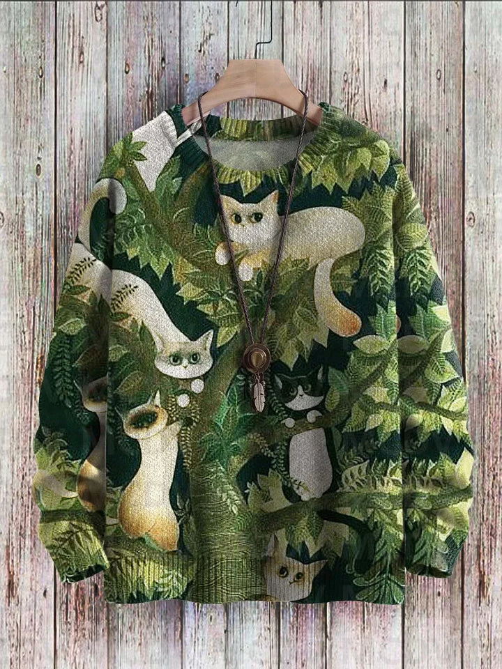 Picasso | Abstract Cat Art Knit Pullover