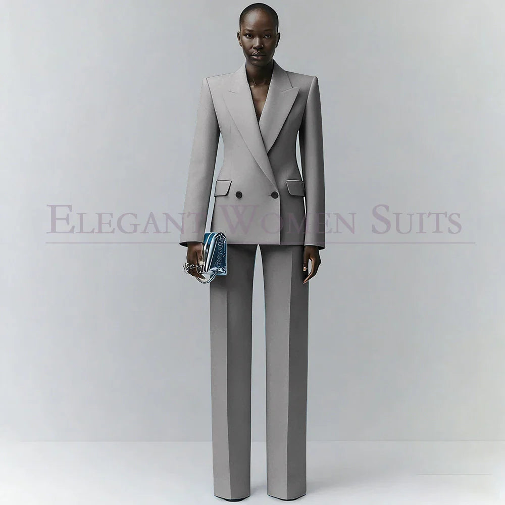 Marina | Double-Breasted Blue Office Blazer Suit