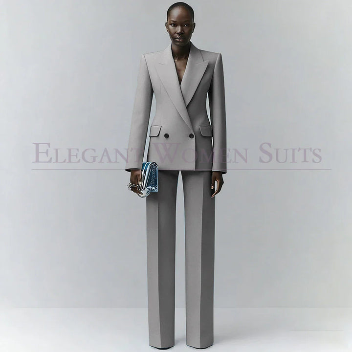 Marina | Double-Breasted Blue Office Blazer Suit