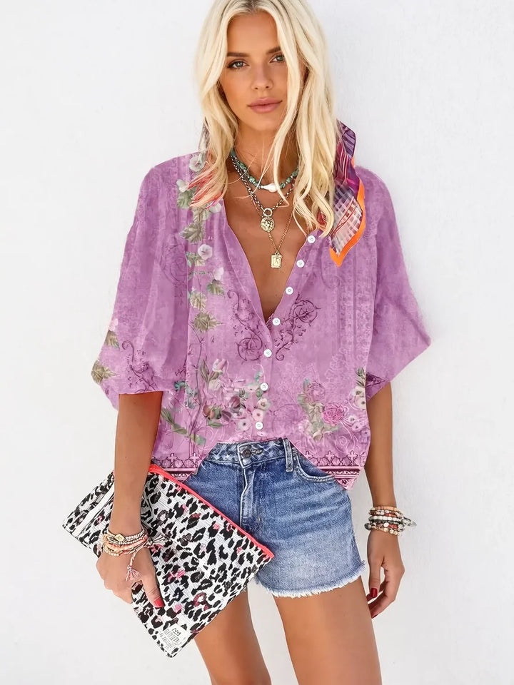 Zara | Geometric Print Three-Quarter Sleeve Shirt