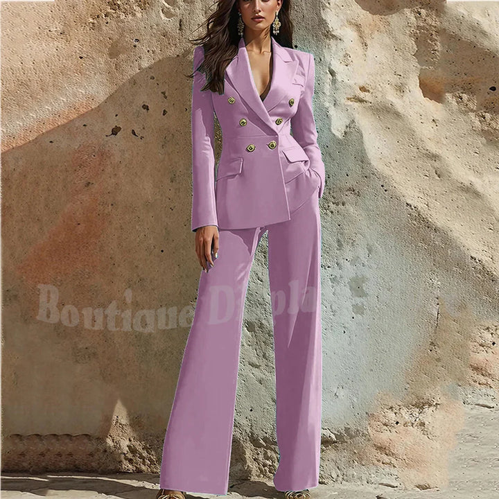 Charlotte | Peak Lapel Double-Breasted Business Suit