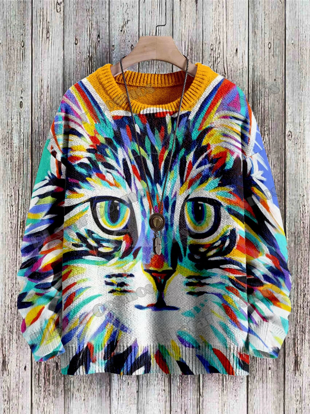 Retro | Fashion Cat 3D Knit Pullover