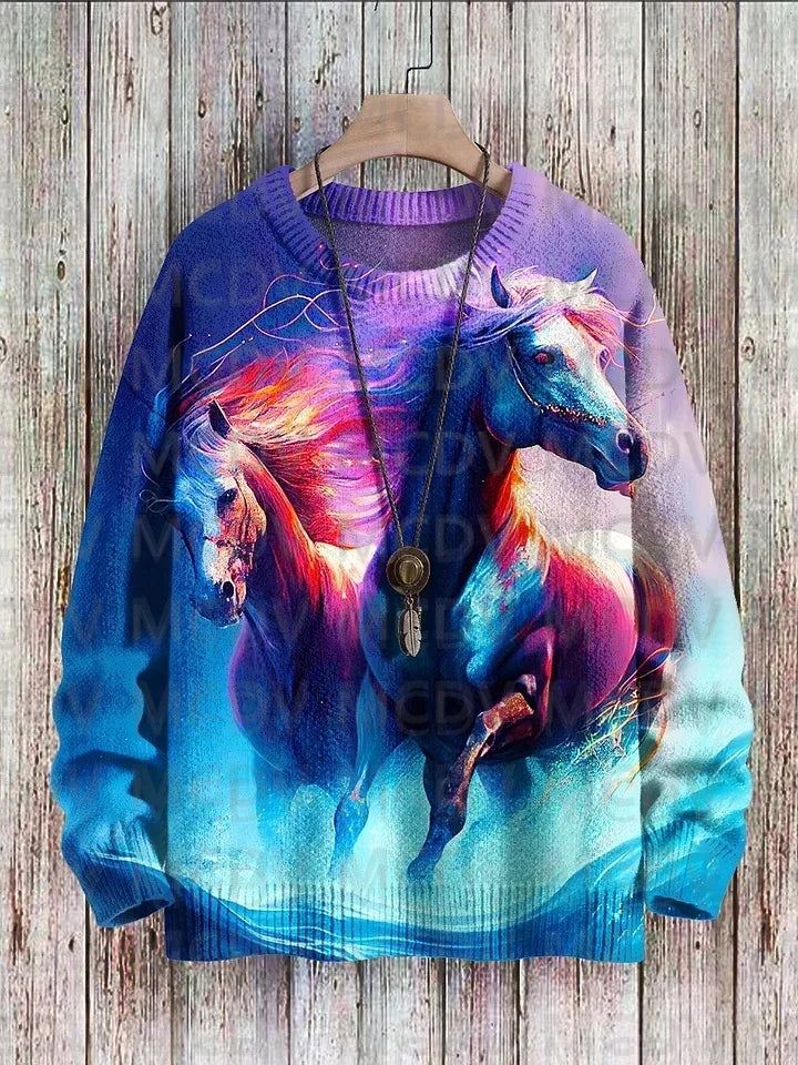 Palette | Multicolor Art Print Knit Pullover