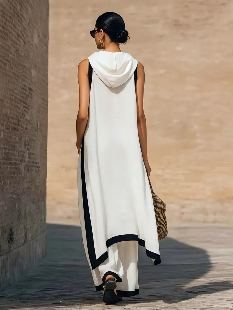 Celeste | Linen Cotton Sleeveless Two-Piece Set