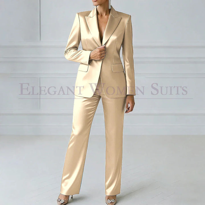 Sophia | Royal Blue One-Button Slim Blazer Suit
