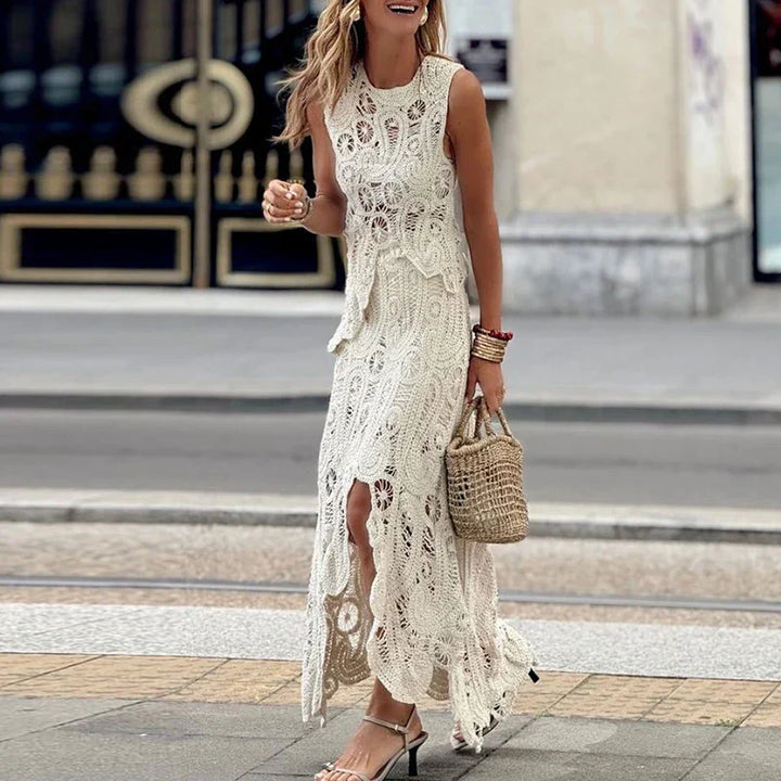 Aurora Belle | Embroidered Lace Two-Piece Set