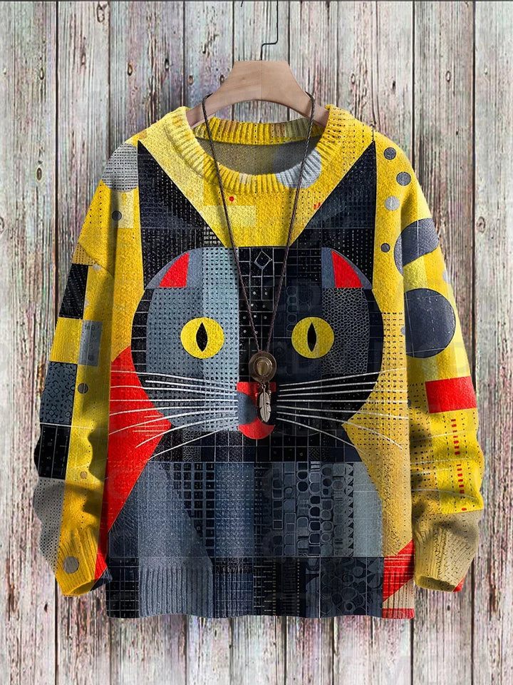 Blossom | Black Cat Flower Birds Pullover