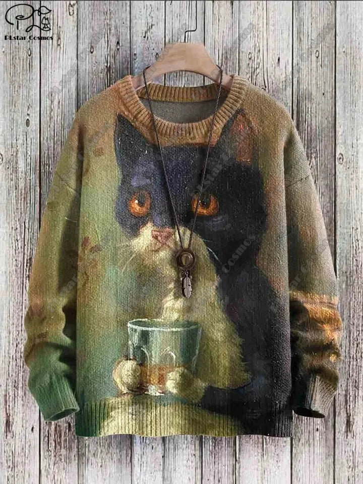 Cosmos | Cat Pattern Street Style Pullover