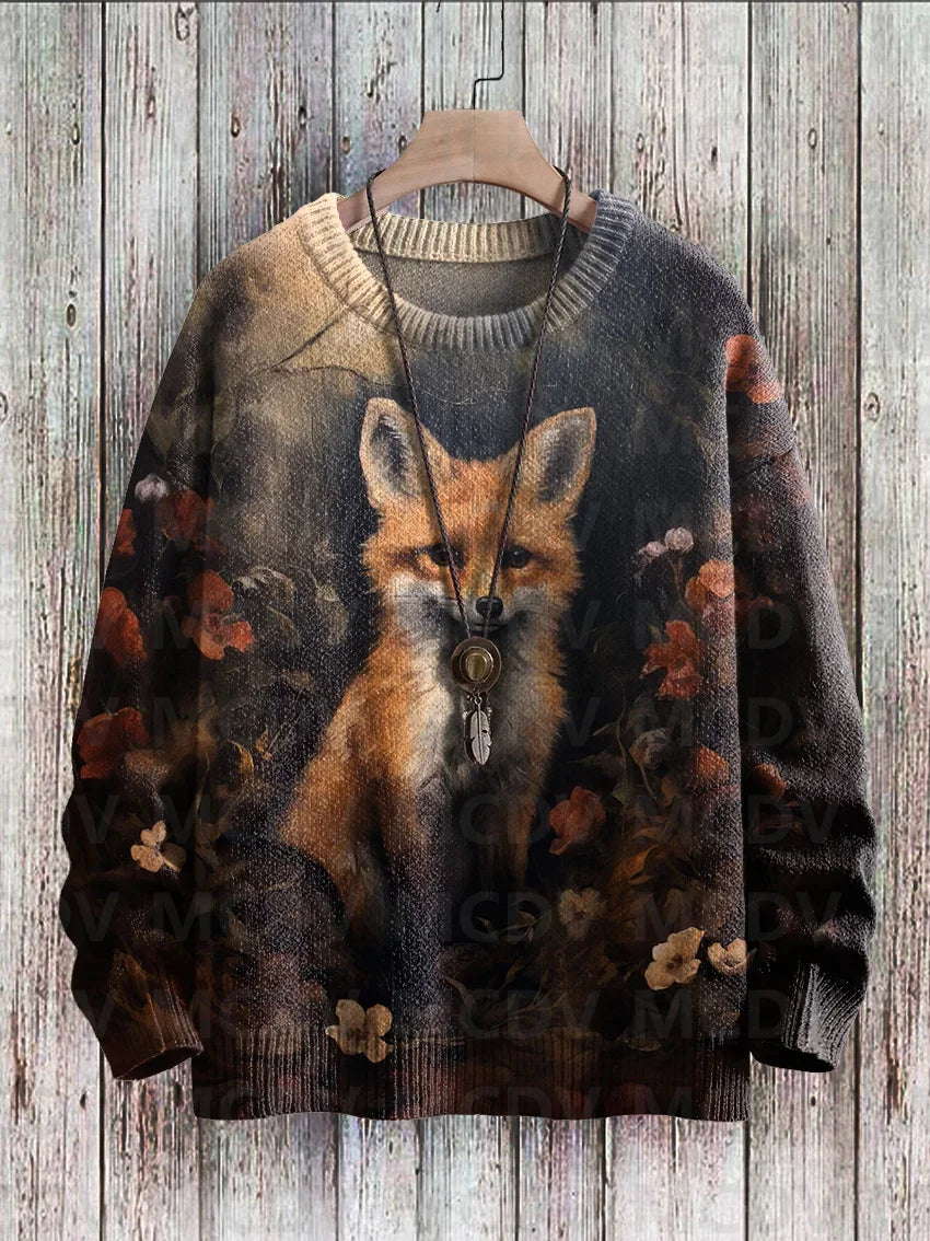 Vixen | Cute Fox Art Knit Pullover