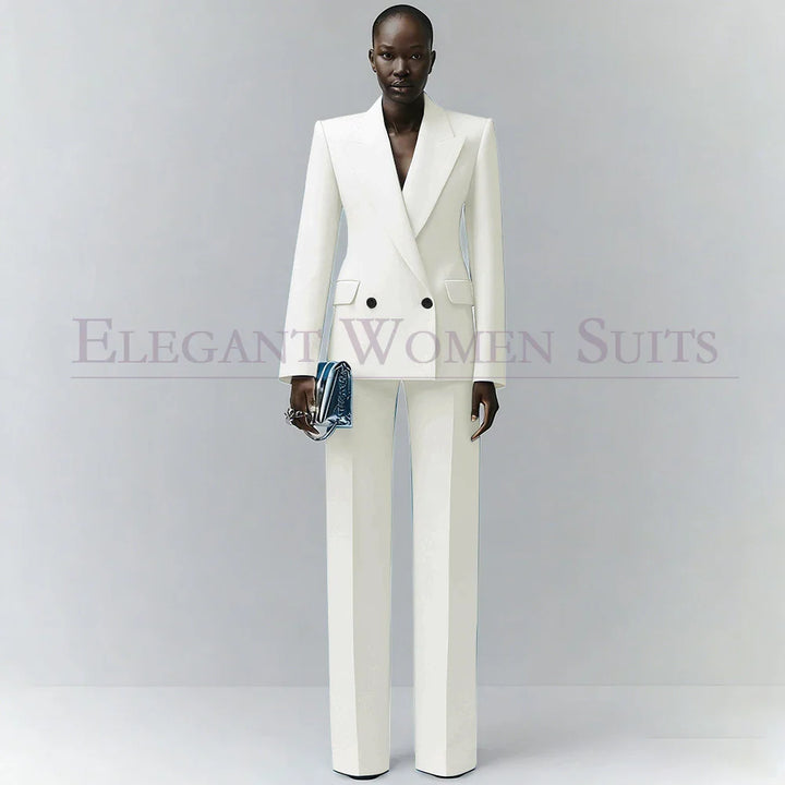 Marina | Double-Breasted Blue Office Blazer Suit