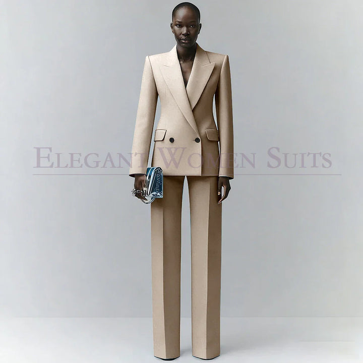 Marina | Double-Breasted Blue Office Blazer Suit