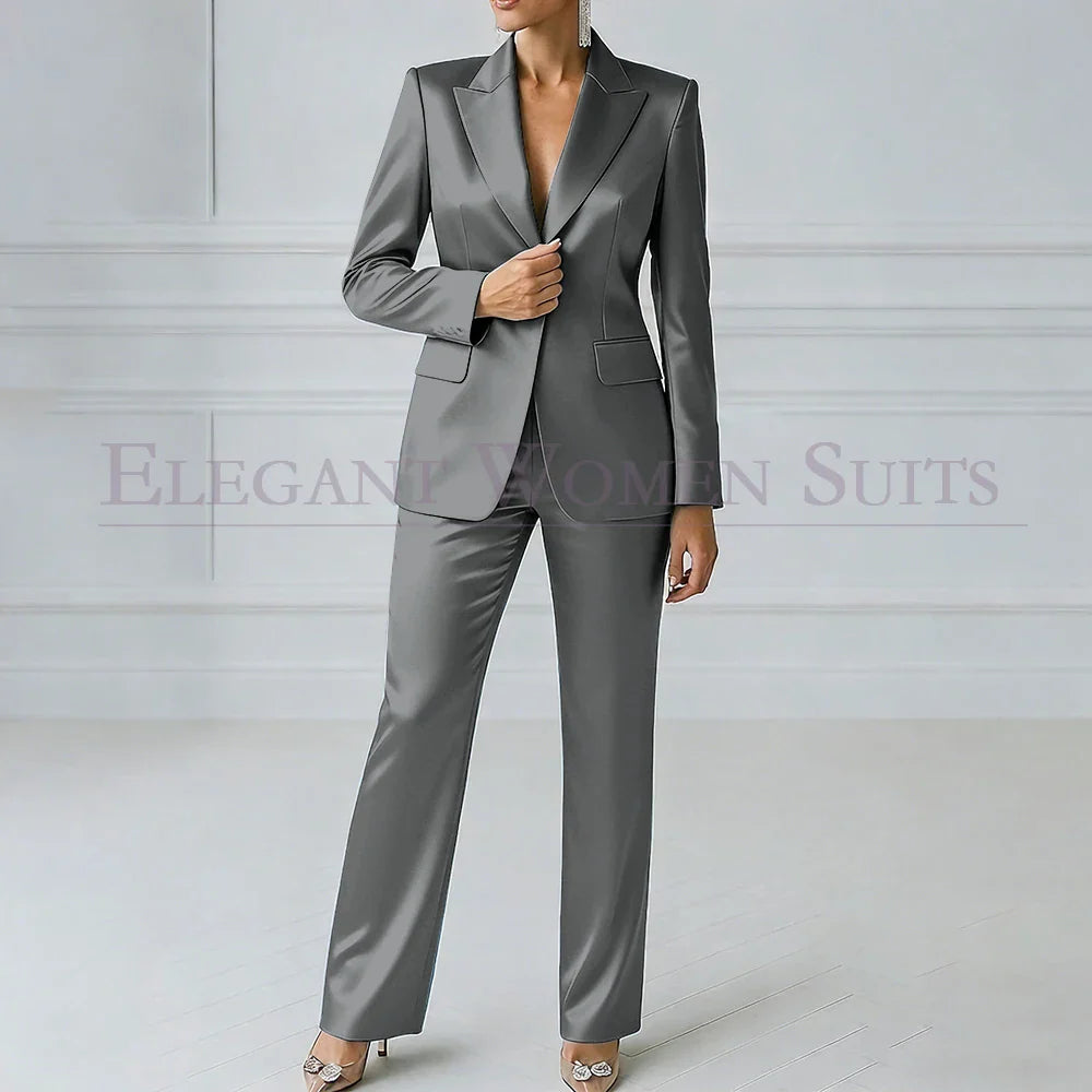 Sophia | Royal Blue One-Button Slim Blazer Suit