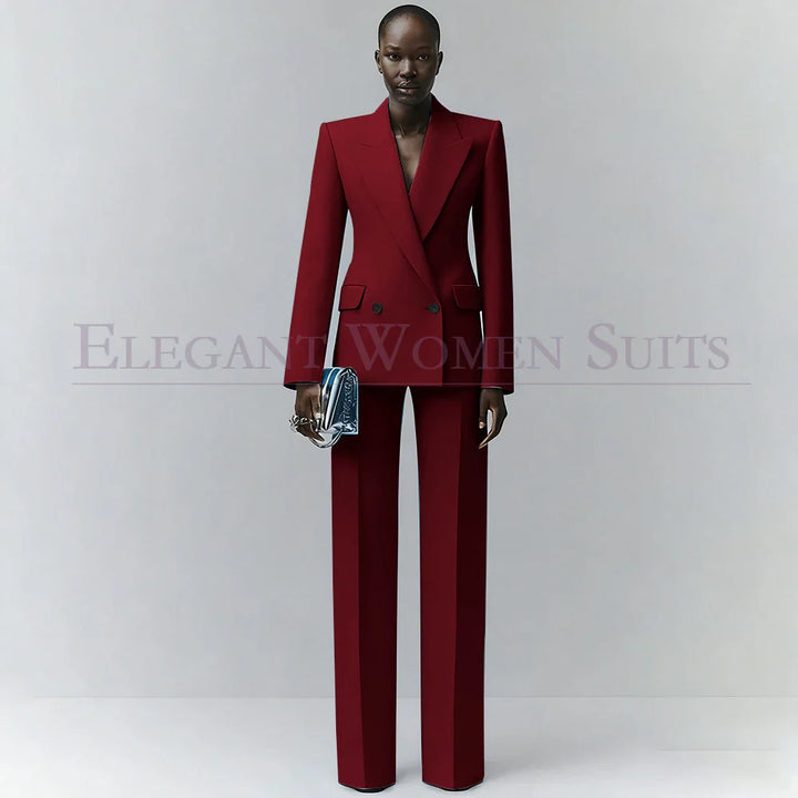 Marina | Double-Breasted Blue Office Blazer Suit