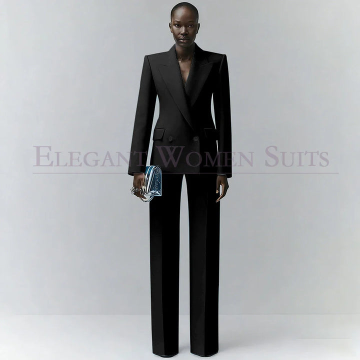 Marina | Double-Breasted Blue Office Blazer Suit