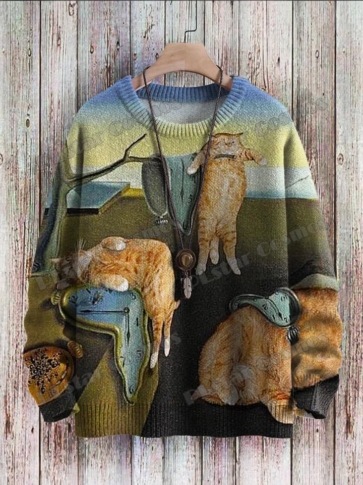Soleil | Black Cat Sunflower Art Pullover