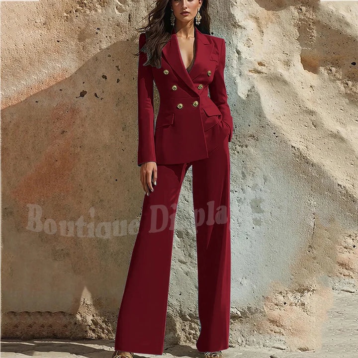 Charlotte | Peak Lapel Double-Breasted Business Suit